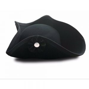 Deluxe Black Heavy Wool Pirates Felt Tricorn
