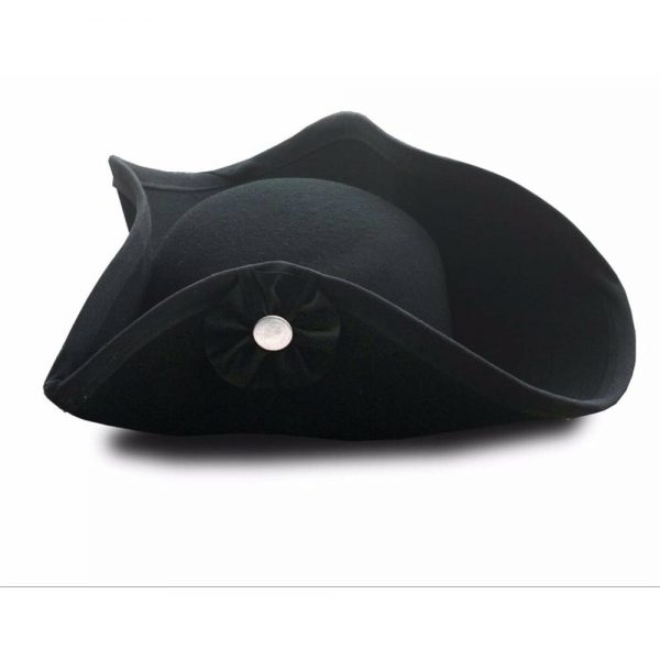 Deluxe Black Heavy Wool Pirates Felt Tricorn