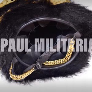 Napoleonic Light cavalry officer's collar with racquet cord, plume and chin straps.