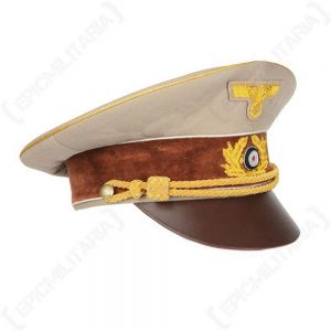 WW2 German Army Hitler Visor Cap - Khaki