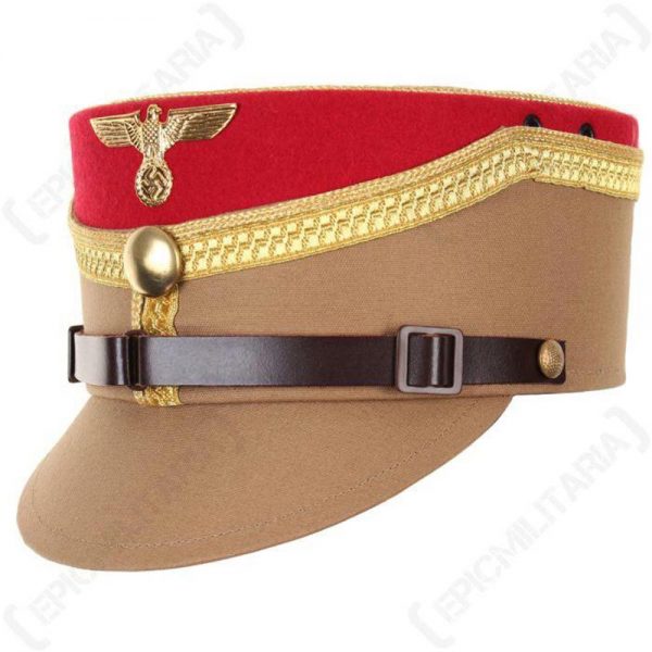 WWII German Army SA Kepi - Red - Gold Piping - Paul Militaria