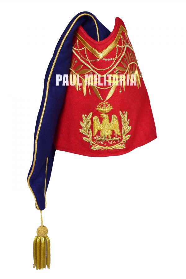 Bonnet de police Fatigue cap for Marshall or General with Red Wool Bottom with Embroidered imperial Eagle