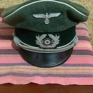 WWII German Army Officer Visor Cap - Field Grey (3)